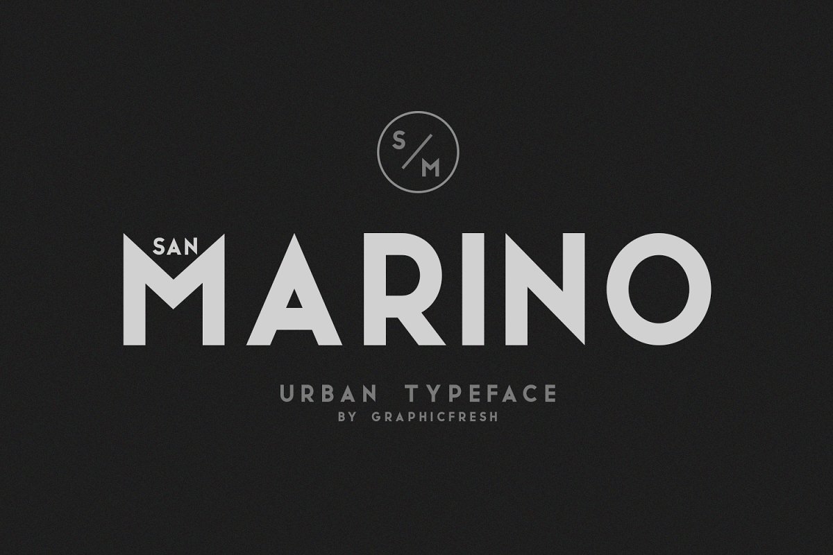 Beispiel einer San Marino Outline-Schriftart